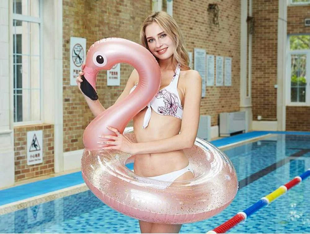 Plaukimo ratas su blizgučiais "Flamingas"