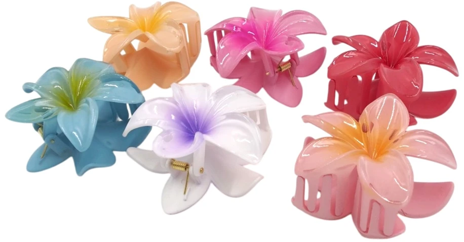 Plaukų segtukai – gėlytės 8 cm (6 vnt.)