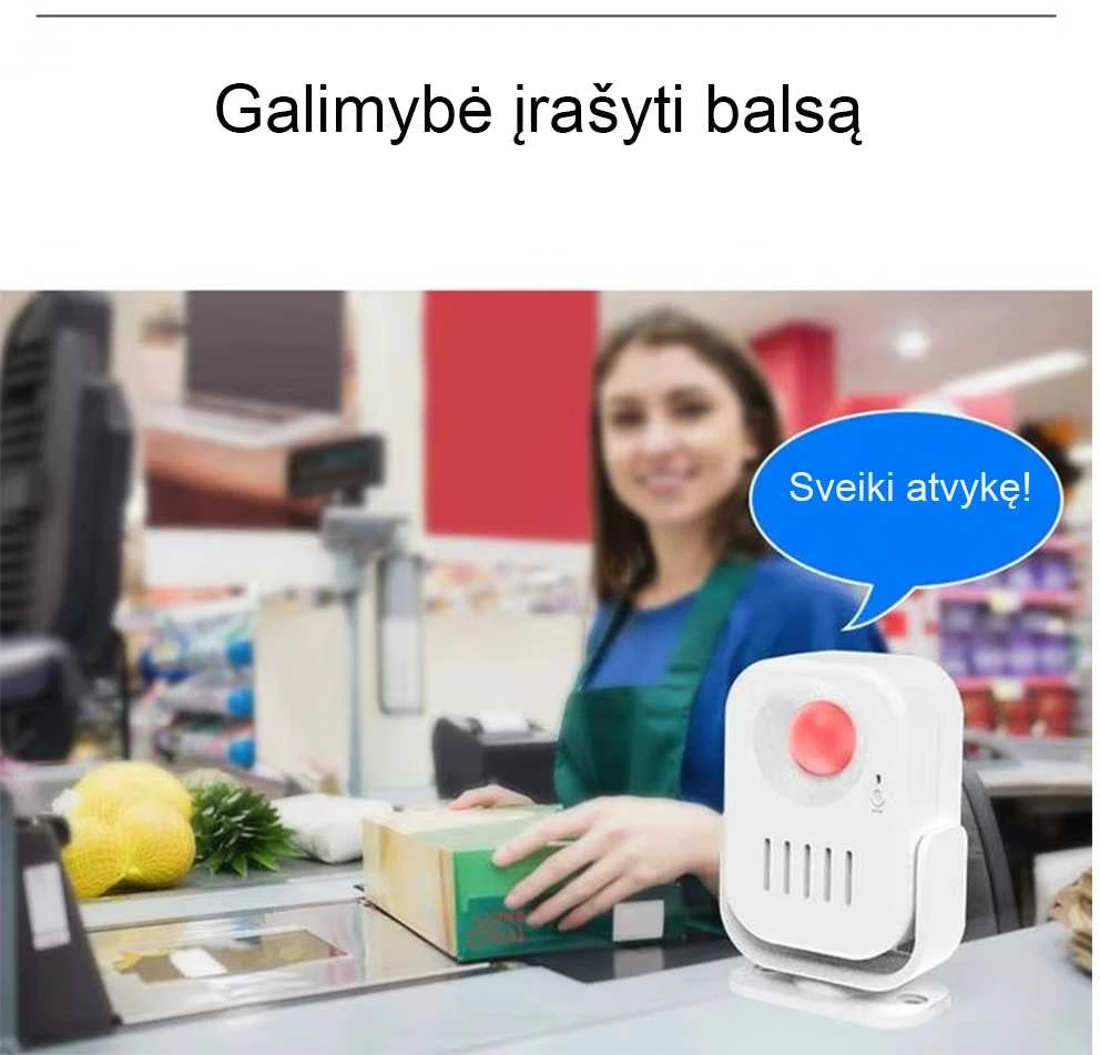 Praėjimo skambutis (galima įrašyti balsą)