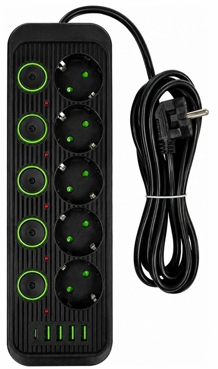 DA714A Maitinimo prailginimo kabelis 5 m, 4 x USB