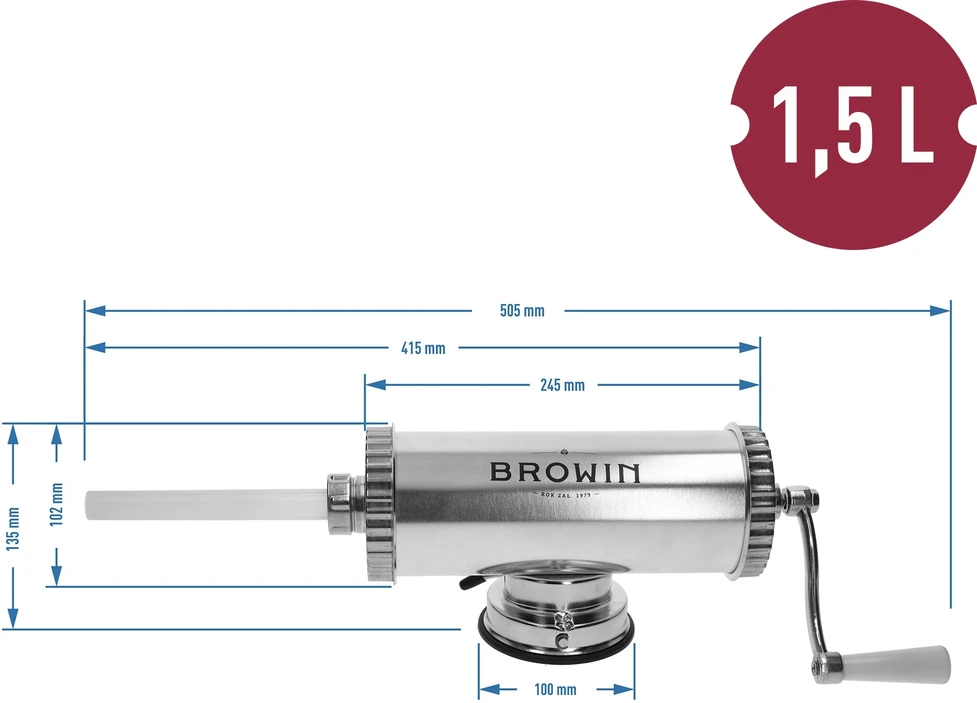 Browin Rankinis horizontalus dešrų kimštuvas 1,5kg