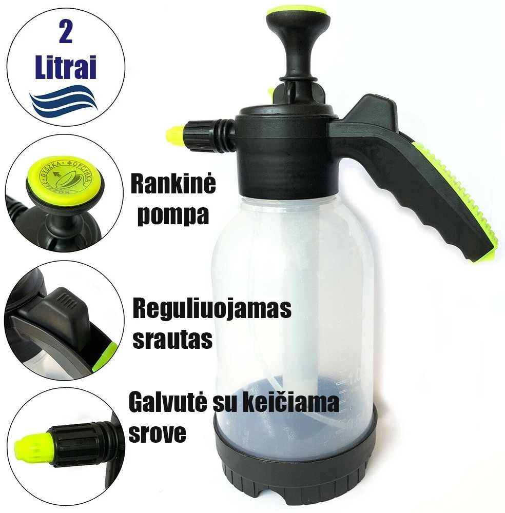 Rankinis slėginis sodo purkštuvas 2 l (skaidrus)