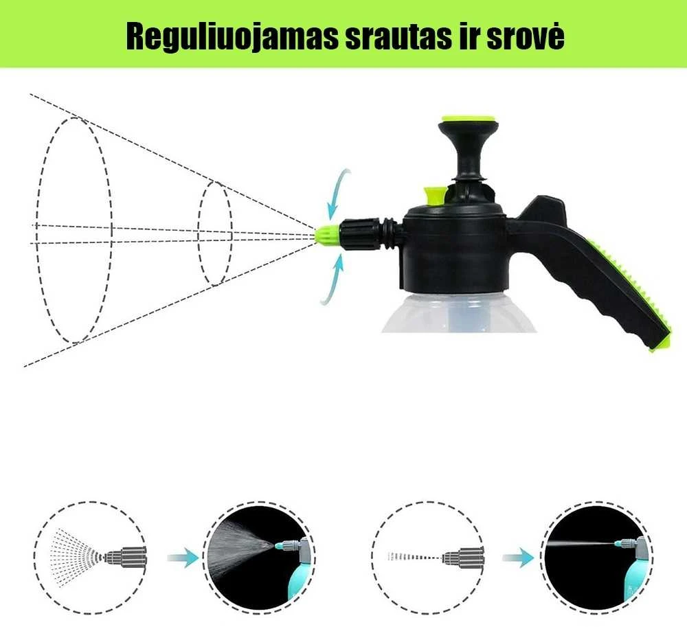 Rankinis slėginis sodo purkštuvas 2 l (skaidrus)