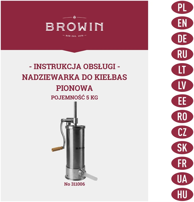 Browin Rankinis vertikalus dešrų kimštuvas 5kg