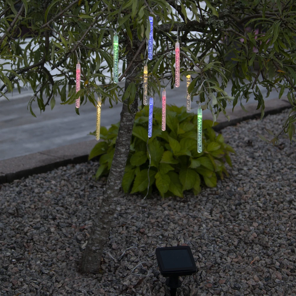 saulės energijos LED girlianda „bubbly“, 10 LED, 180 cm, įvairiaspalvė