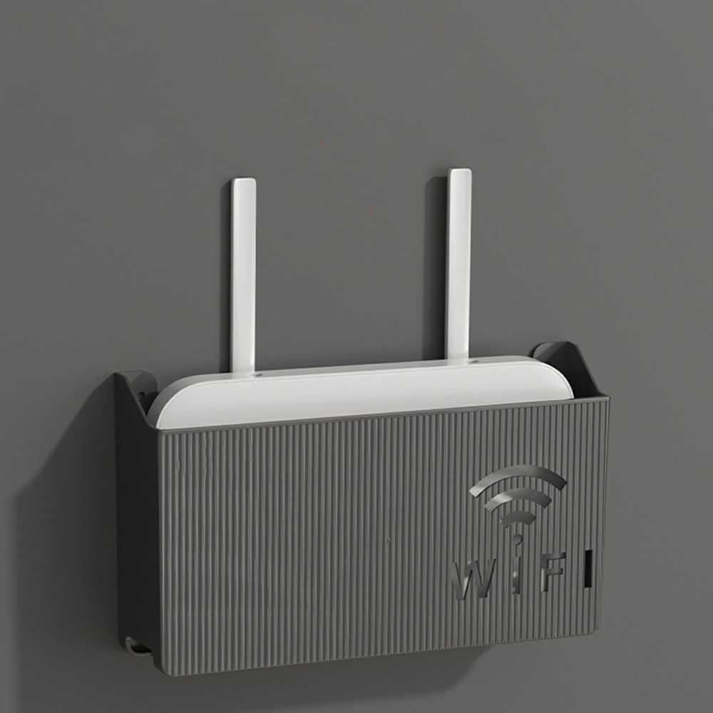 Ag986A Sieninė lentyna Wi-Fi maršrutizatoriui (Juoda)