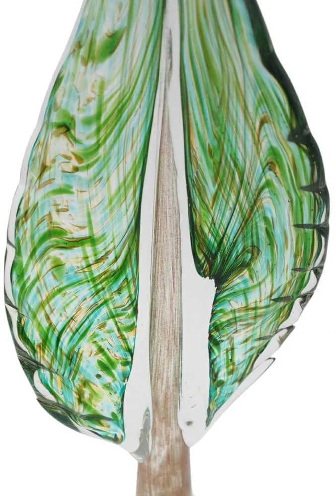 Stiklinė dekoracija „Lapas“, 12×7×32.5 cm Žalias
