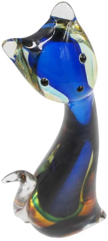 Stiklinė skulptūrėlė – katinas, 11×26 cm