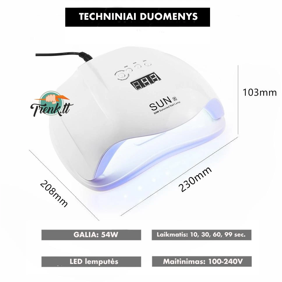 SUN 54W UV / LED hibridinė lempa nagams