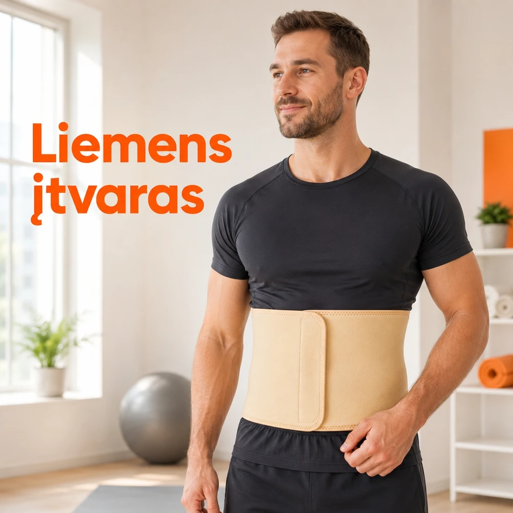 Reguliuojamas liemens įtvaras-diržas