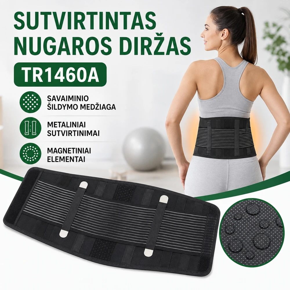 Sutvirtintas nugaros diržas - L