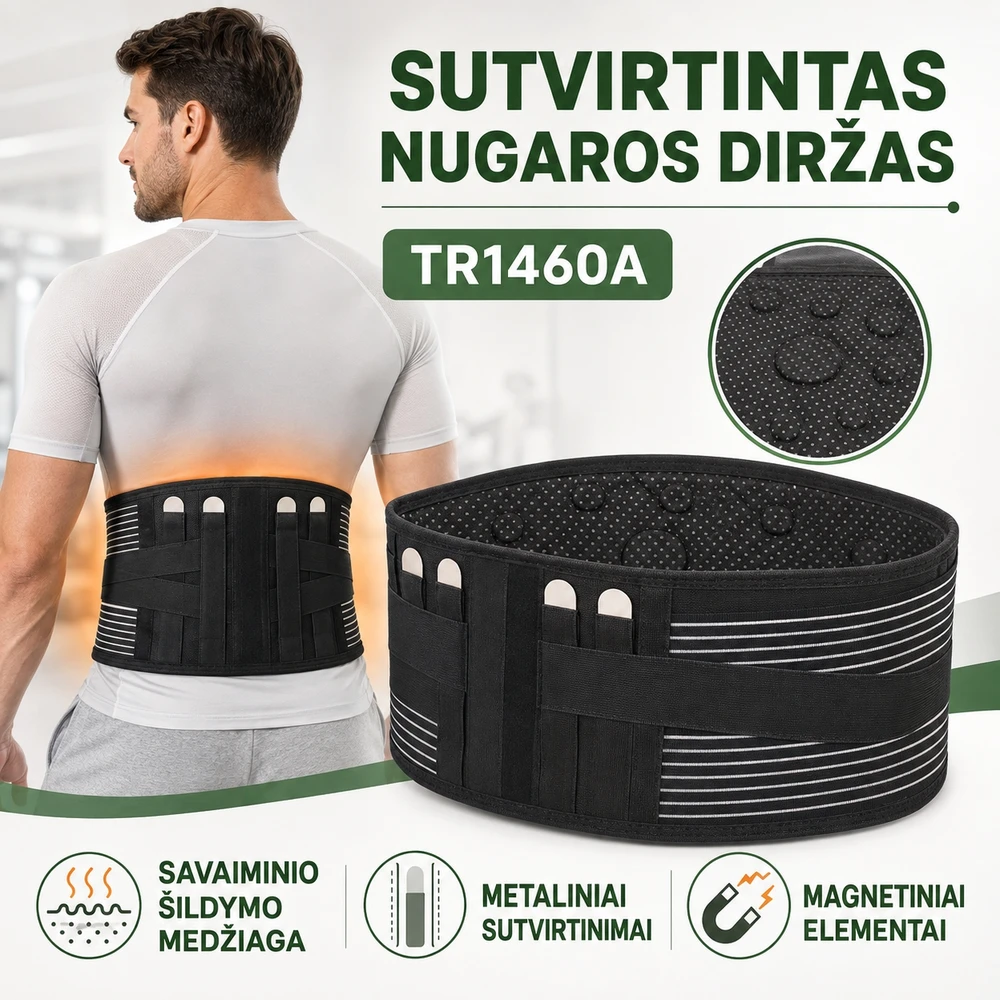 Sutvirtintas nugaros diržas - L