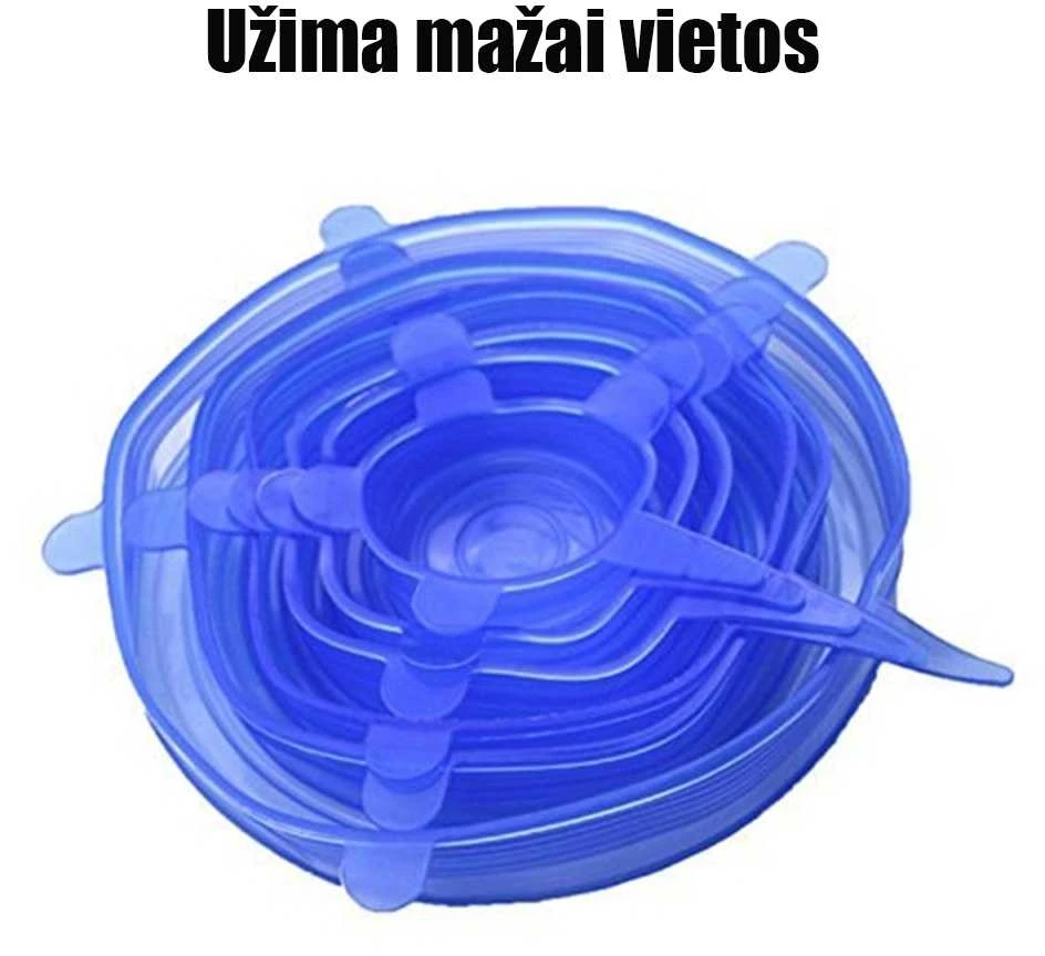 TAMPRIŲ SILIKONINIŲ DANGTELIŲ RINKINYS (6 VNT.)