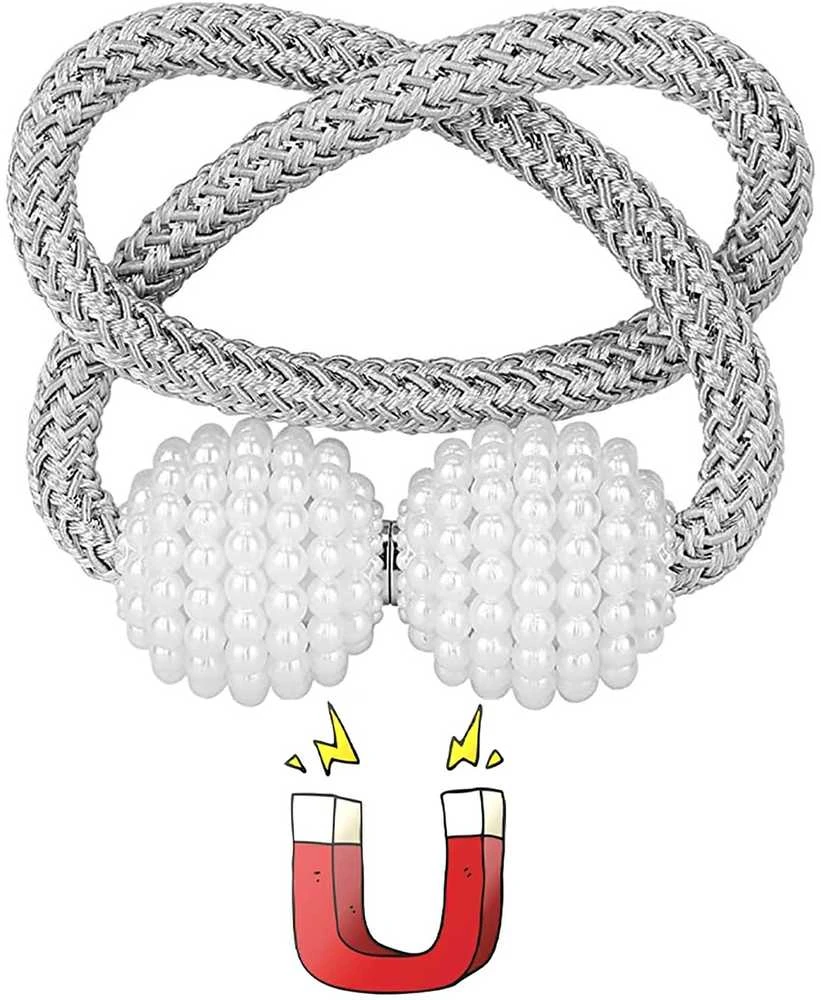 Aptel Užuolaidų ir užuolaidėlių segtukas su magnetu, AG701B, 47 cm, pilkas