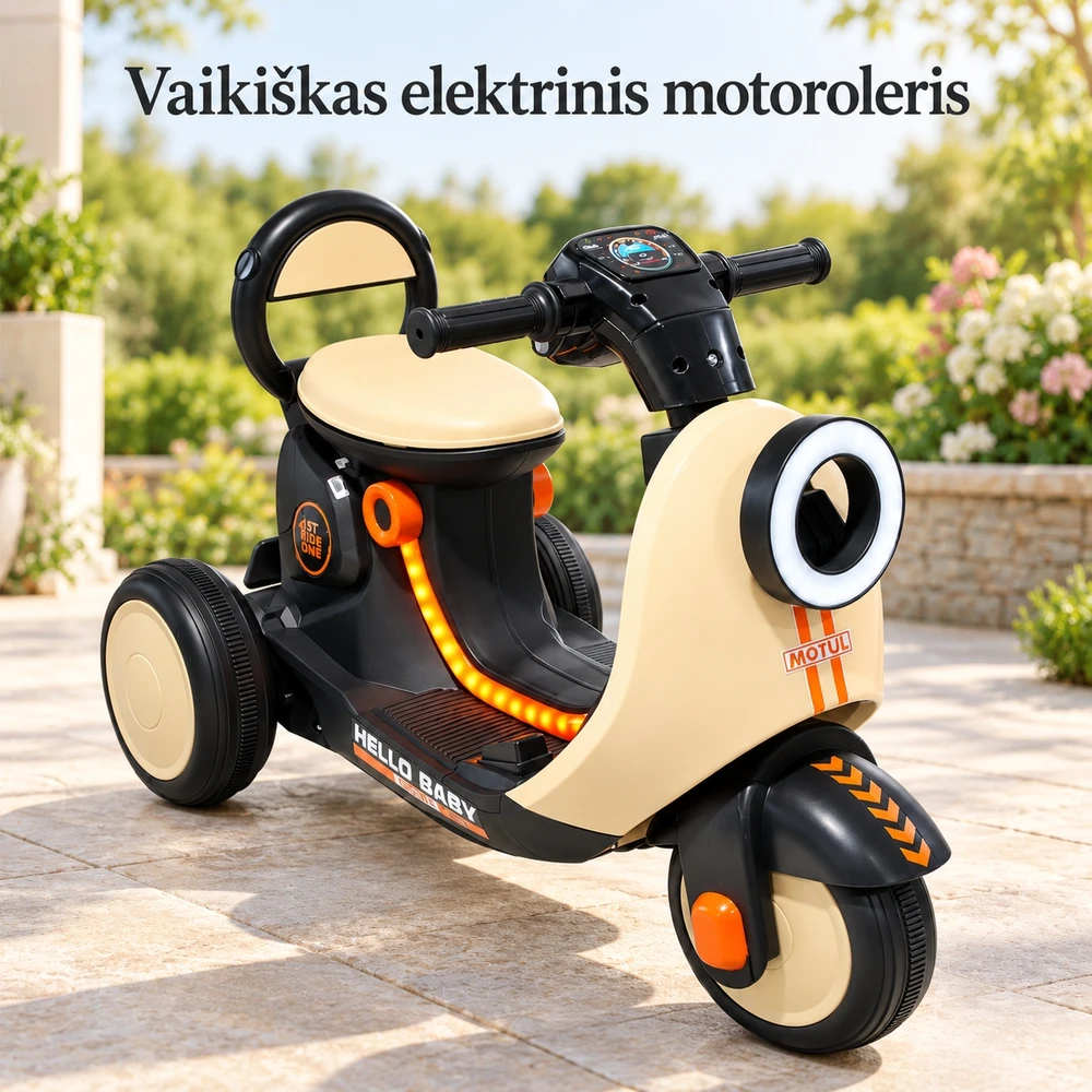 Vaikiškas įkraunamas triratis motociklas