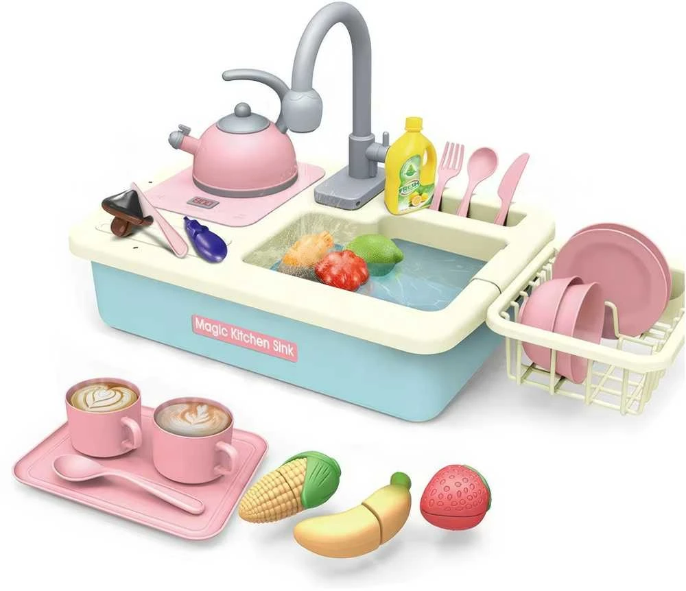 Vaikiškas virtuvės kriauklės rinkinys „Magic Kitchen Sink“ su priedais