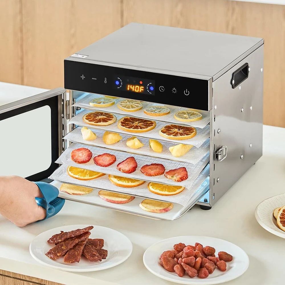 Vaisių ir maisto džiovyklė 400 W, 6 padėklų, nerūdijančio plieno