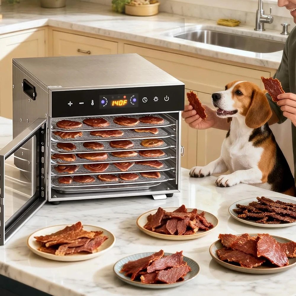 Vaisių ir maisto džiovyklė 400 W, 6 padėklų, nerūdijančio plieno