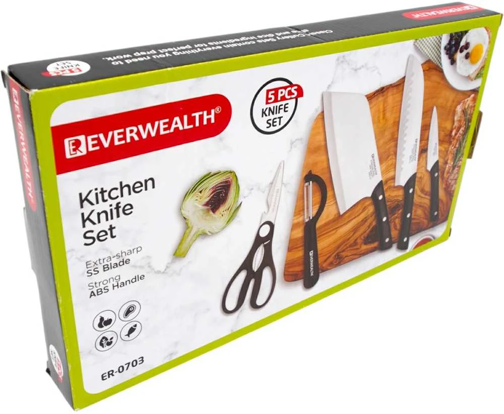Virtuvinių peilių rinkinys EVERWEALTH 5 vnt.