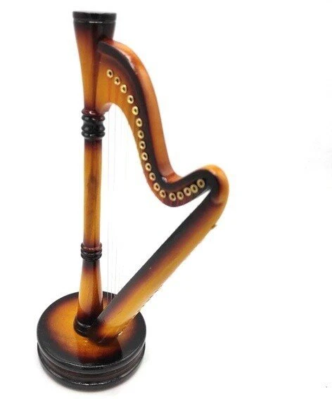 Indominiguitars Medinė mini arfos dekoracija 20x13 cm – dovana muzikos mylėtojui