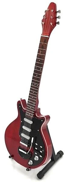 Indominiguitars Kolekcinė mini gitara Queen Brian May iš raudonmedžio, mastelis 1:4