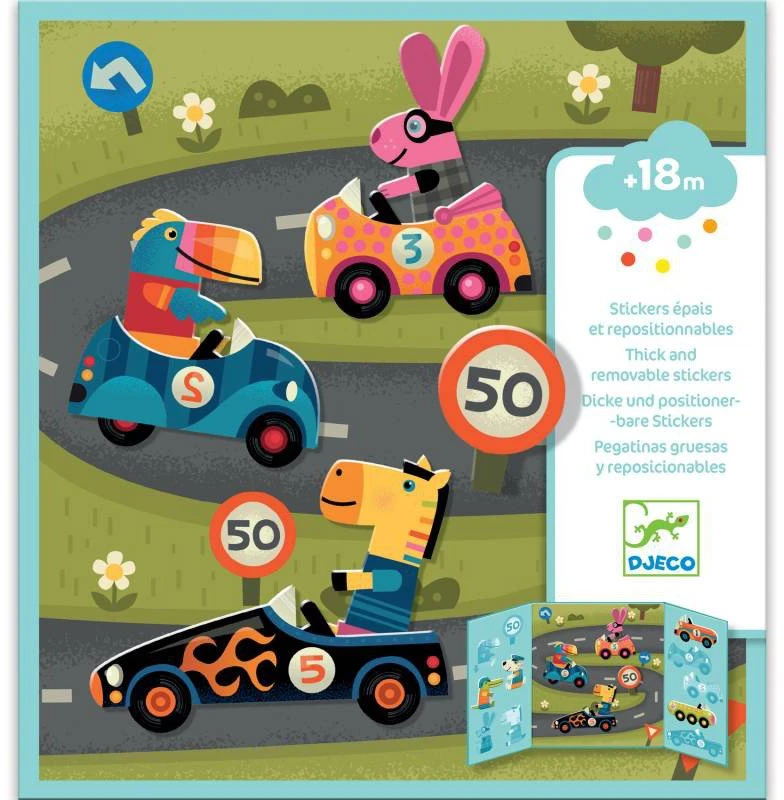 Djeco Daugkartiniai lipdukai mažiesiems - Automobiliai ( DJ09073 )