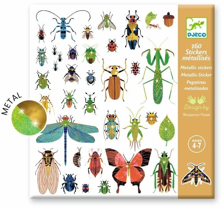 KNYGA Djeco Lipdukai - 160 lipdukų - Vabzdžiai