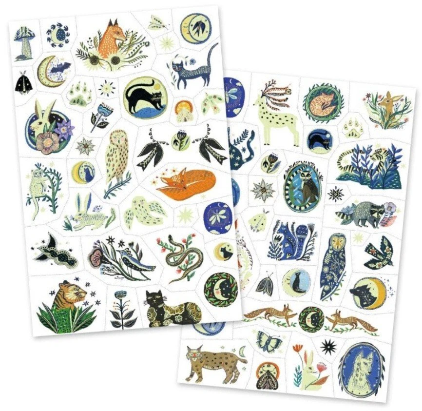 Djeco Tatuiruotės - Nakties atspindžiai (50+ tatuiruočių)