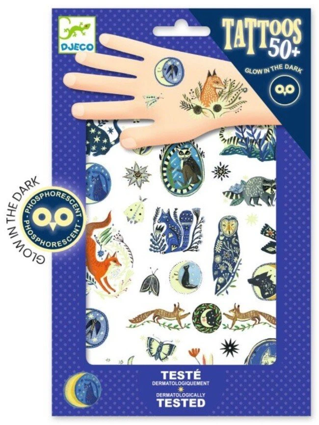 Djeco Tatuiruotės - Nakties atspindžiai (50+ tatuiruočių)