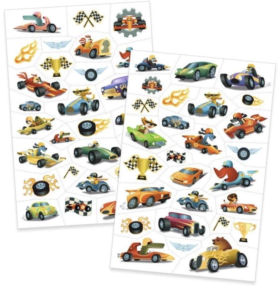 Djeco Tatuiruotės - Greiti automobiliai (50+ tatuiruočių)