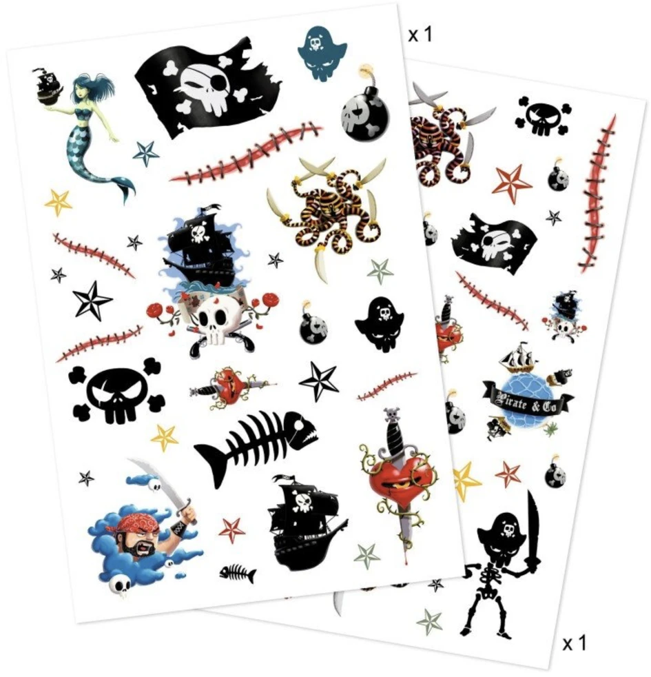 Djeco Tatuiruotės - Piratai (50+ tatuiruočių) ( DJ09584 )