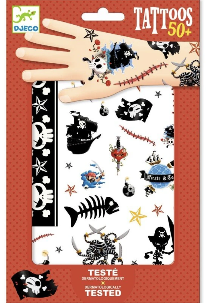 Djeco Tatuiruotės - Piratai (50+ tatuiruočių) ( DJ09584 )