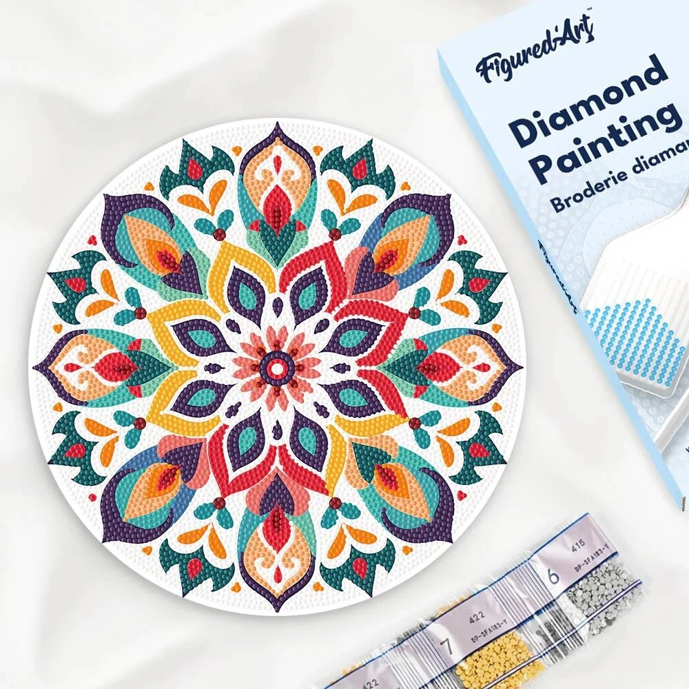 Figured'Art Deimantinės mozaikos ant medžio rinkinys - Mandala