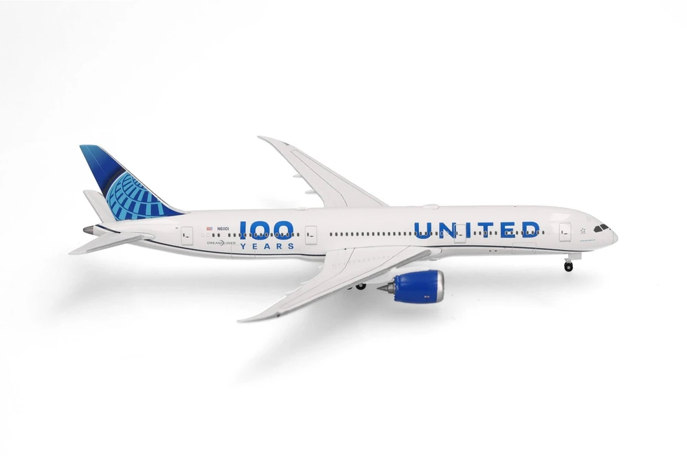 Herpa Boeing 787-9 Dreamliner United Airlines "100 Years"