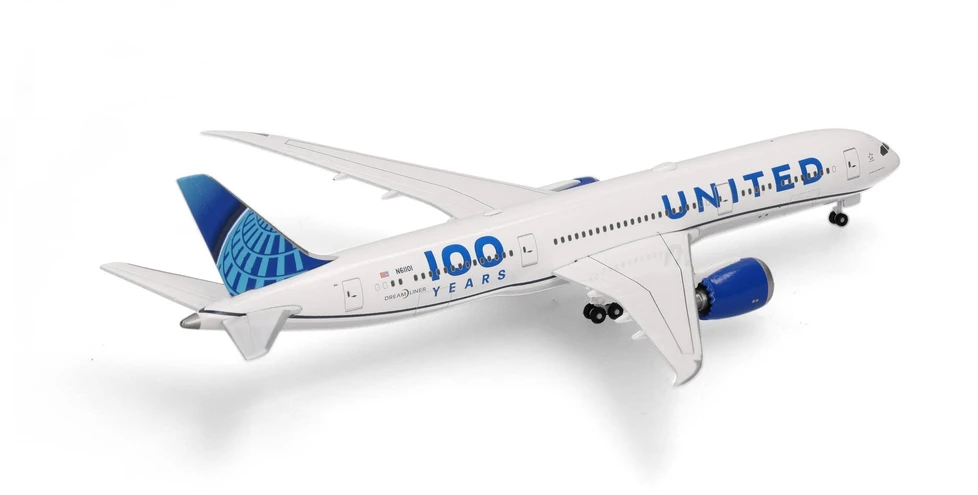 Herpa Boeing 787-9 Dreamliner United Airlines "100 Years"