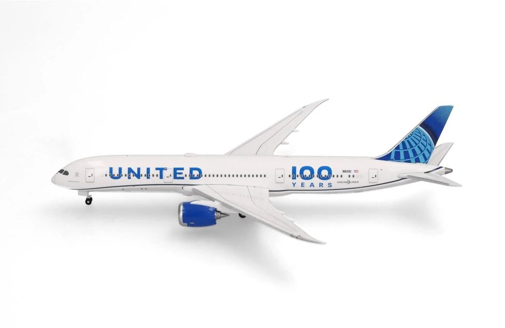 Herpa Boeing 787-9 Dreamliner United Airlines "100 Years"