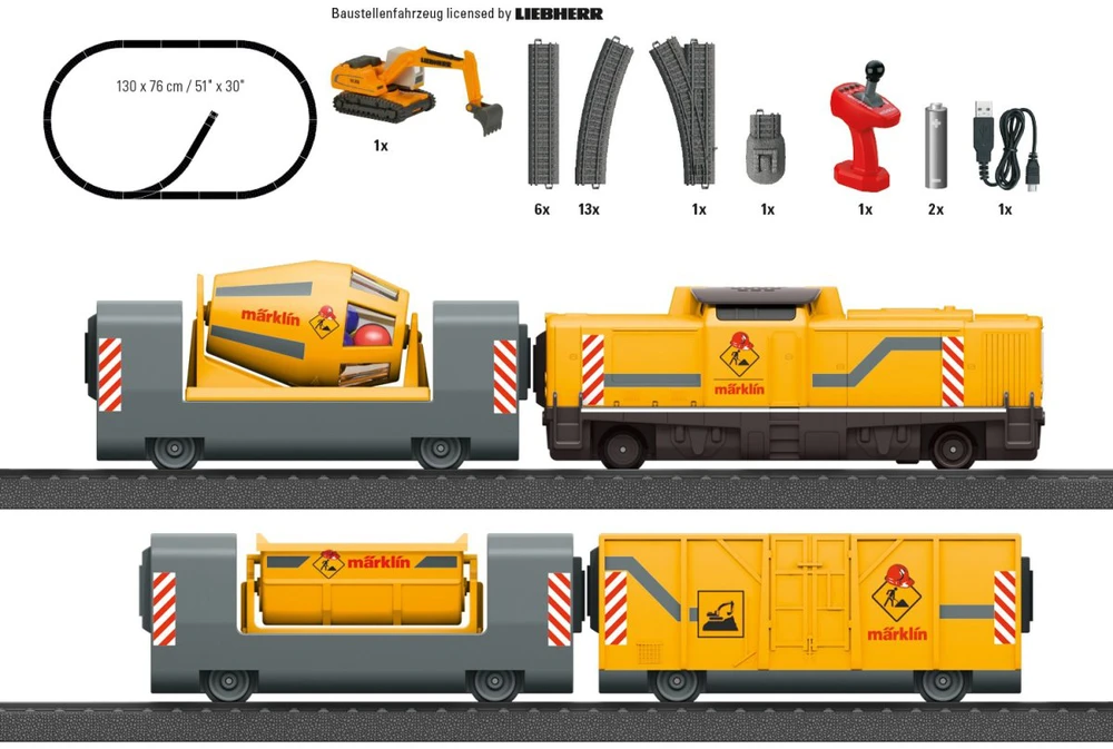 Märklin Pradinis traukinio rinkinys - MY WORLD statybvietės traukinys