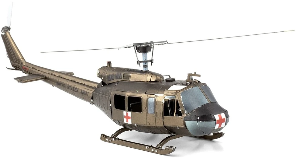 Metal Earth Metalinė 3D dėlionė - Bell UH-1 Huey sraigtasparnis