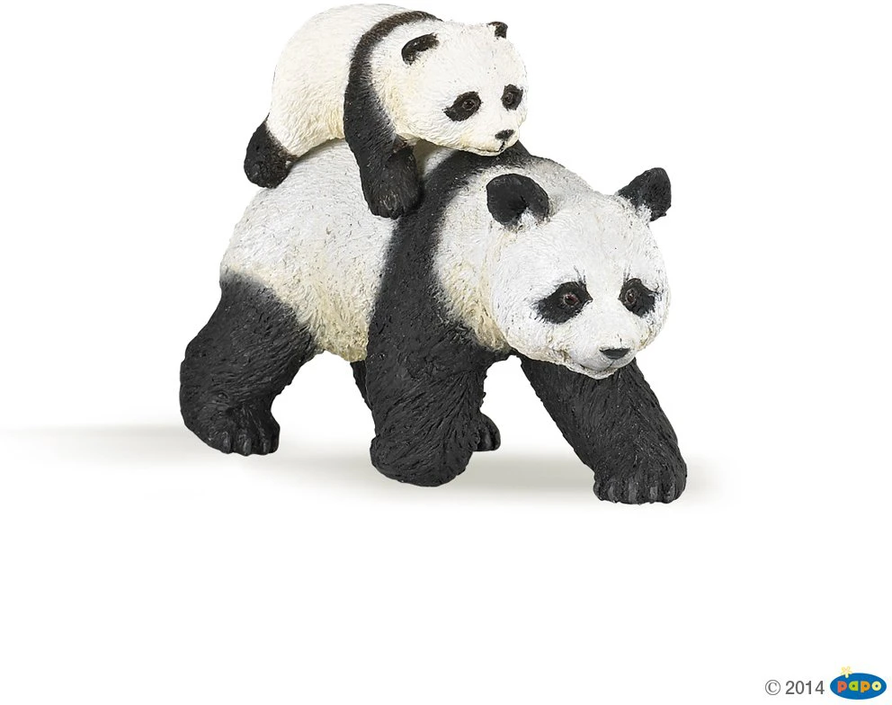 Papo figūrėlė Panda su jaunikliu
