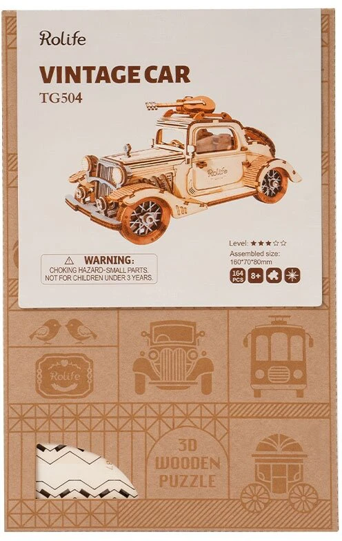 Robotime Medinė 3D dėlionė - Automobilis