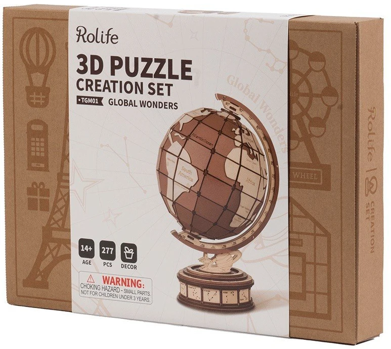 Robotime 3D Medinis konstruktorius Gaublys Pasaulio stebuklai