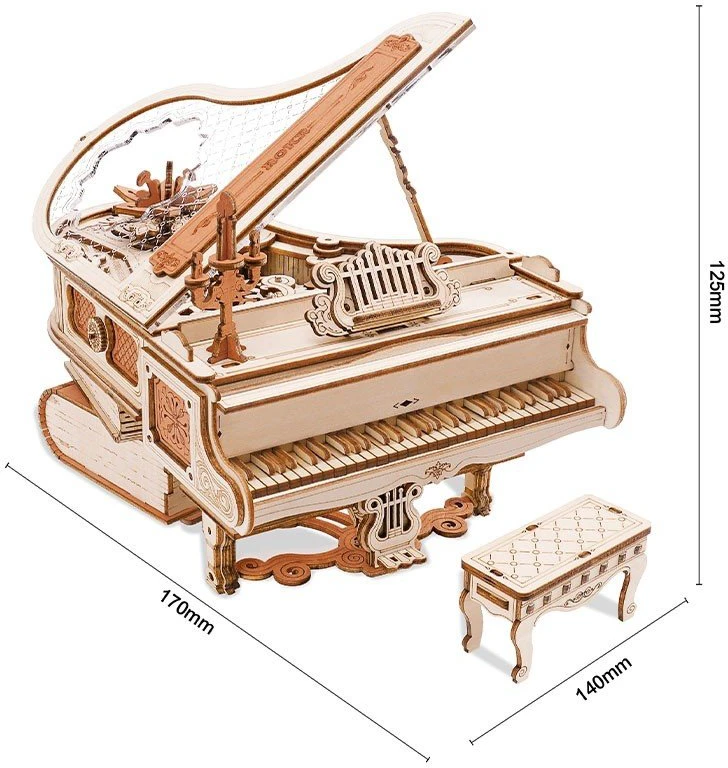 Robotime Muzikinis 3D medinis konstruktorius Magic Piano