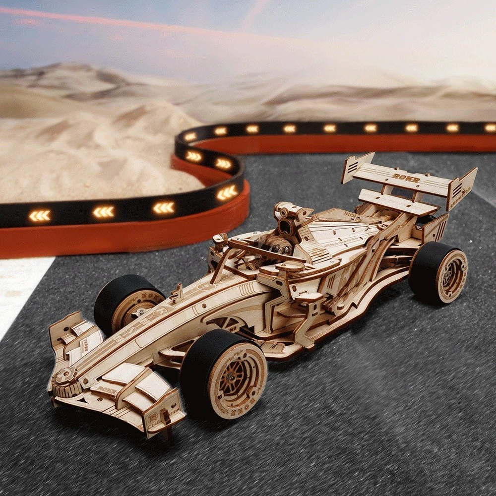 Robotime 3D medinis mechaninis konstruktorius Racing Car