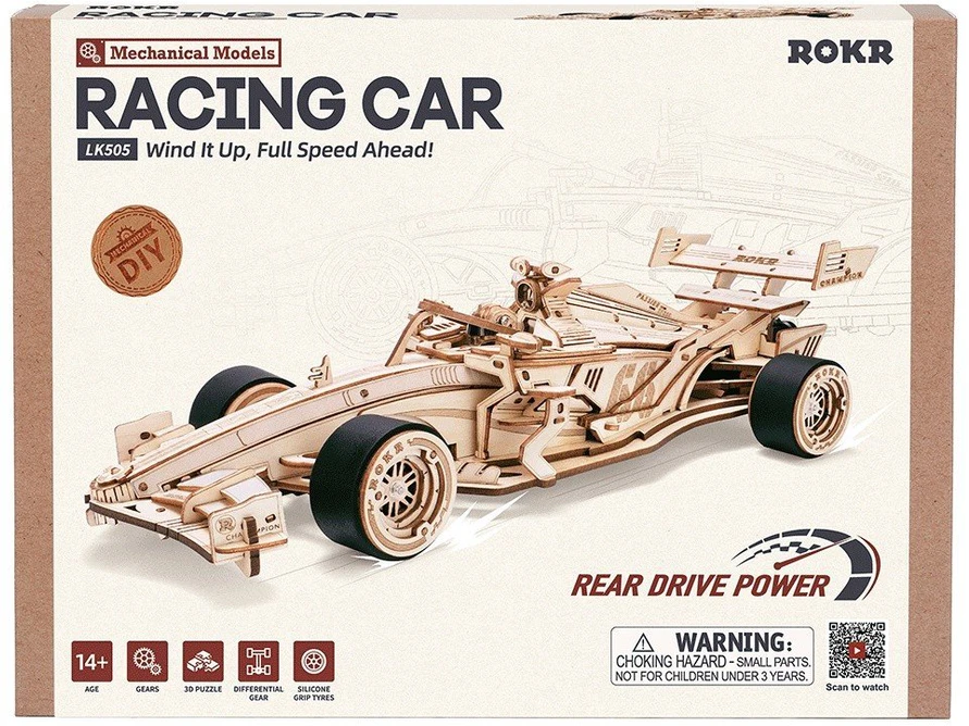 Robotime 3D medinis mechaninis konstruktorius Racing Car