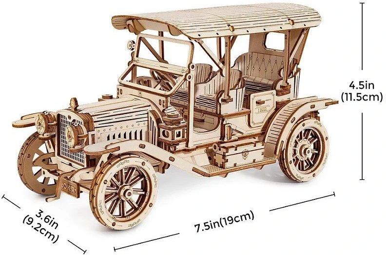 Robotime 3D medinis konstruktorius Retro automobilis