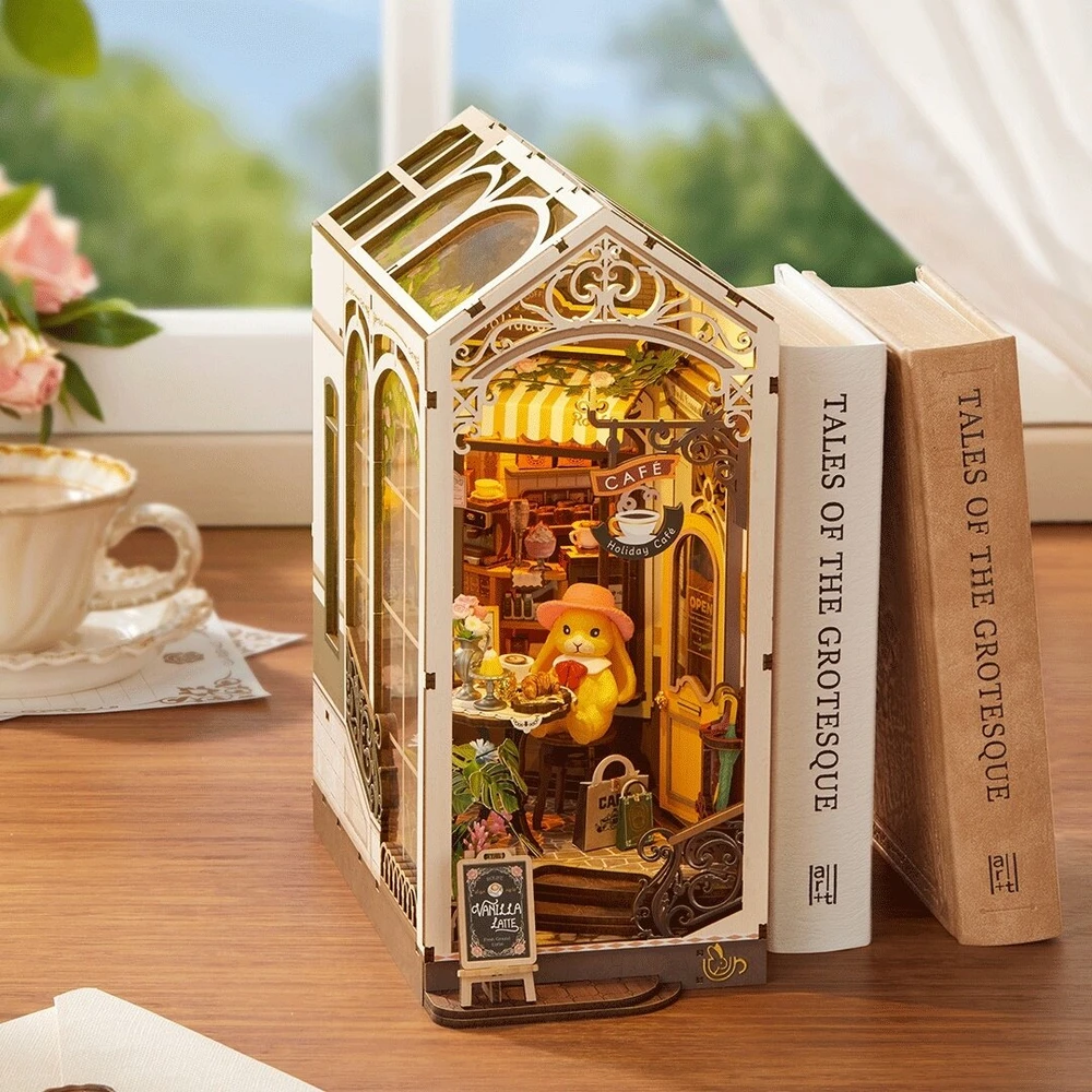 Robotime Mini namas 3D medinis konstruktorius Holiday Cafe