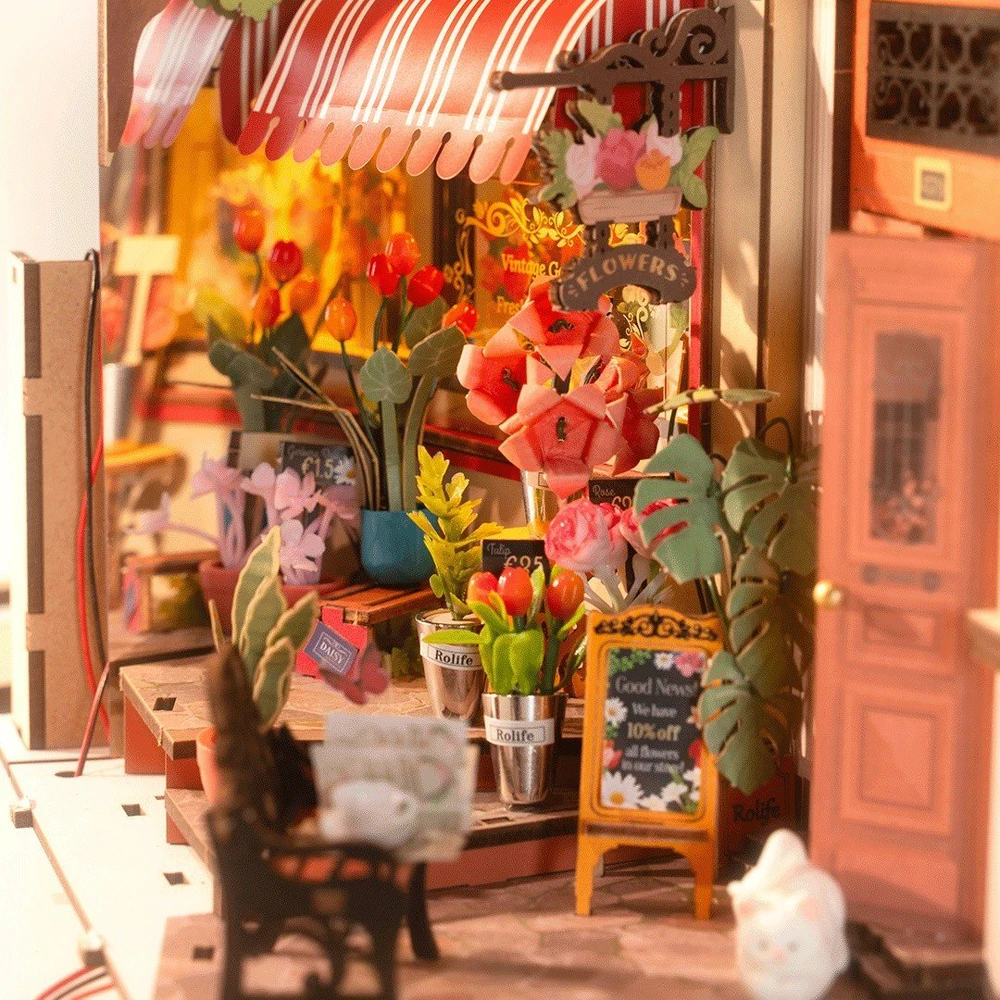 Robotime Mini namas 3D konstruktorius Floral Corner