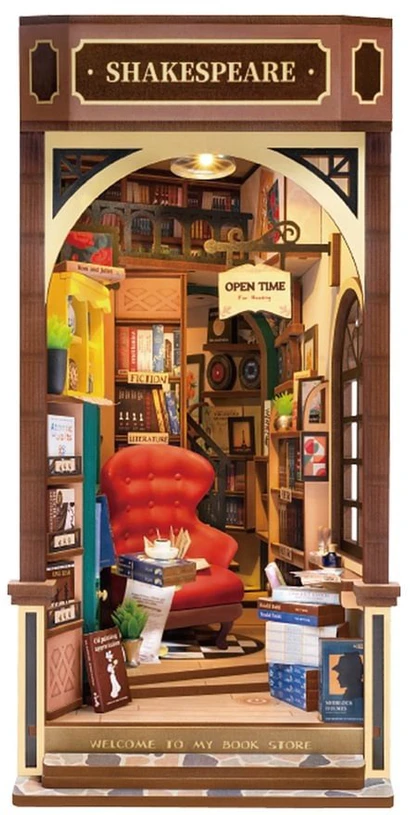 Robotime Mini namas 3D konstruktorius BOOKSTORE