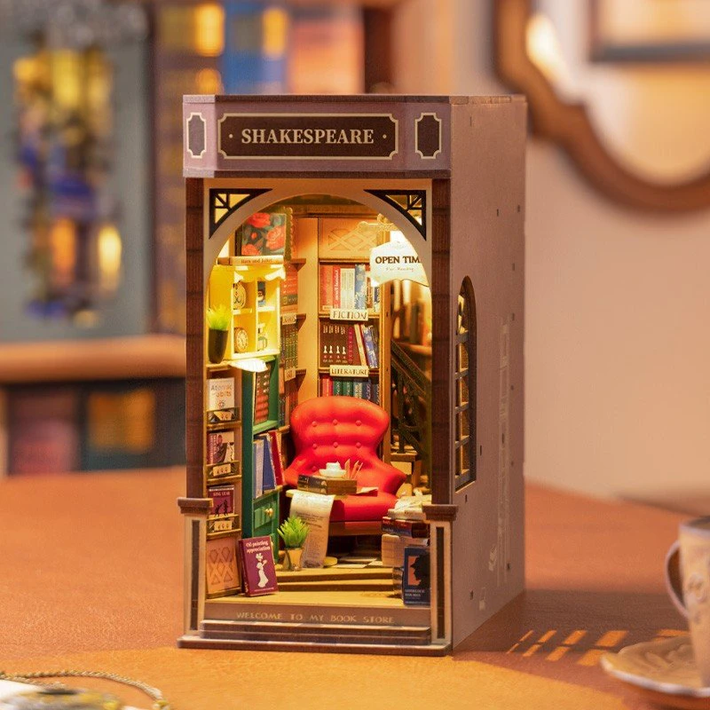 Robotime Mini namas 3D konstruktorius BOOKSTORE