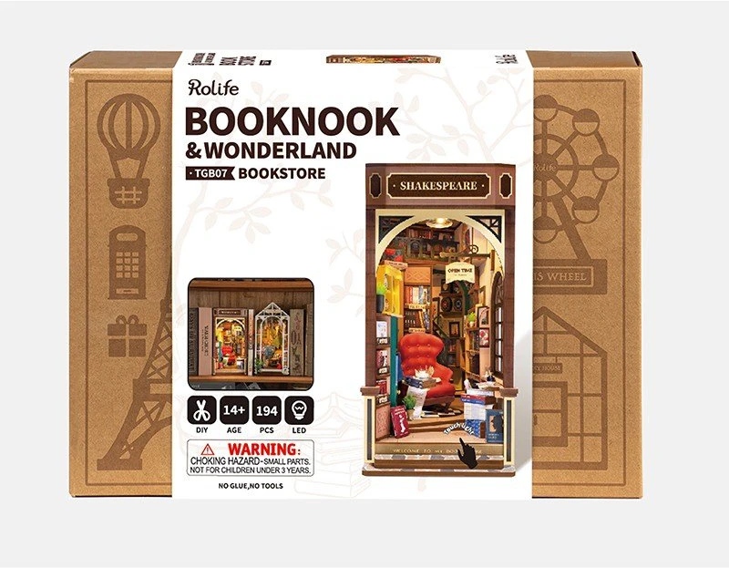 Robotime Mini namas 3D konstruktorius BOOKSTORE